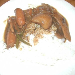 柿を入れちゃったカレーライス